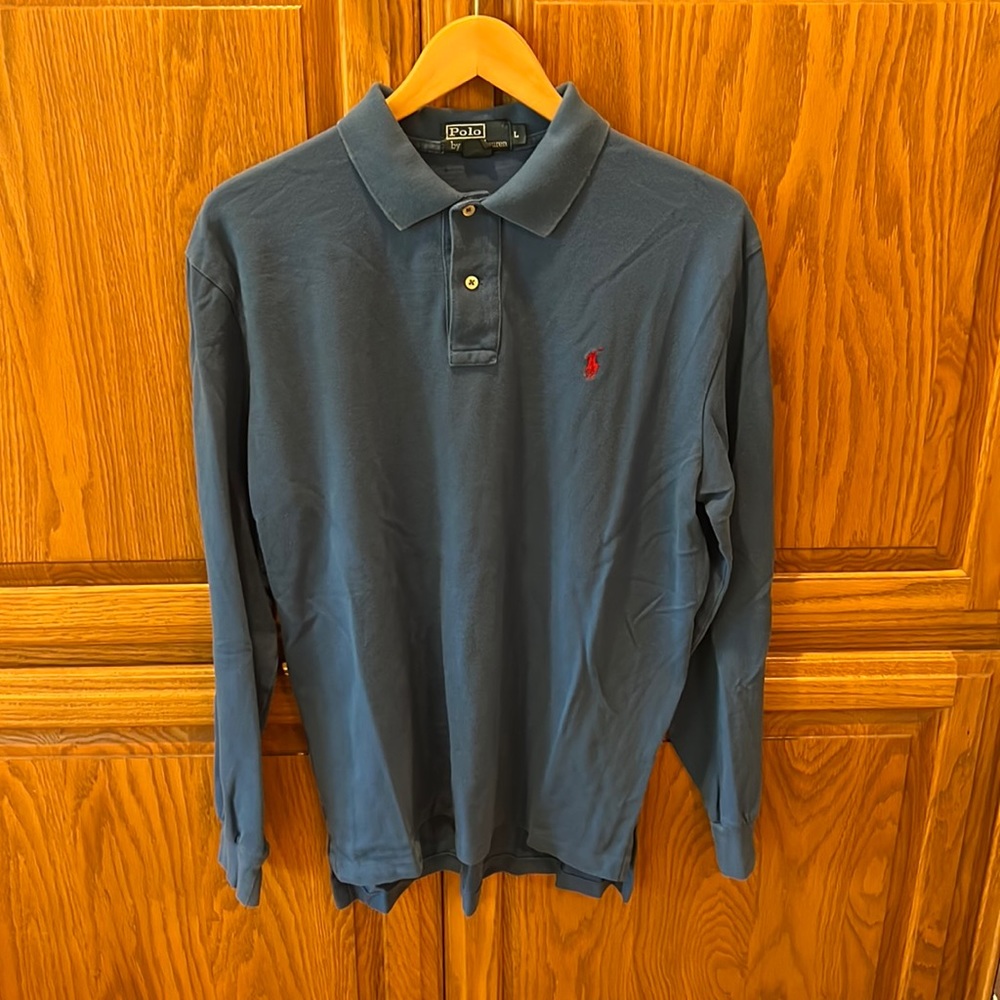 Blue Long Sleeve Men’s Polo